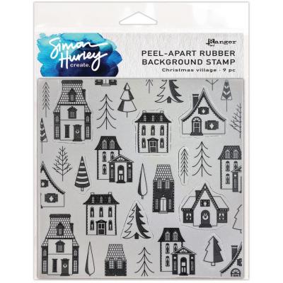 Ranger Simon Hurley Cling Stamps - Christmas Village